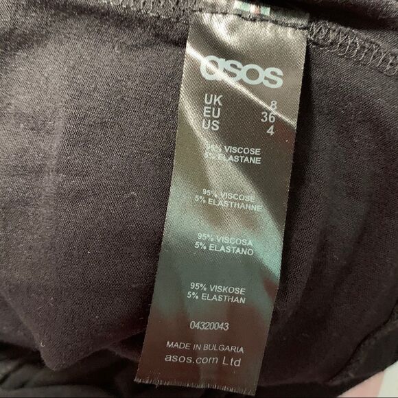 ASOS Black Sleeveless V-Neck Knit Dress Sz 4/Small - Picture 5 of 6